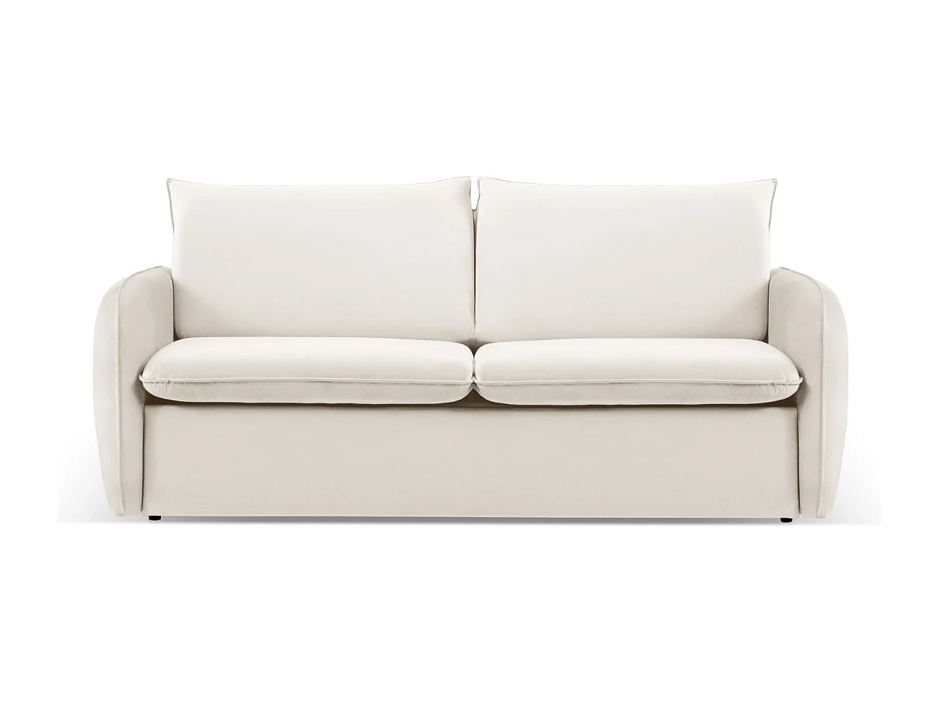 Cosmopolitan Design - Sofá cama "Vienna" 2 plazas de terciopelo beige claro - 194x102x92cm