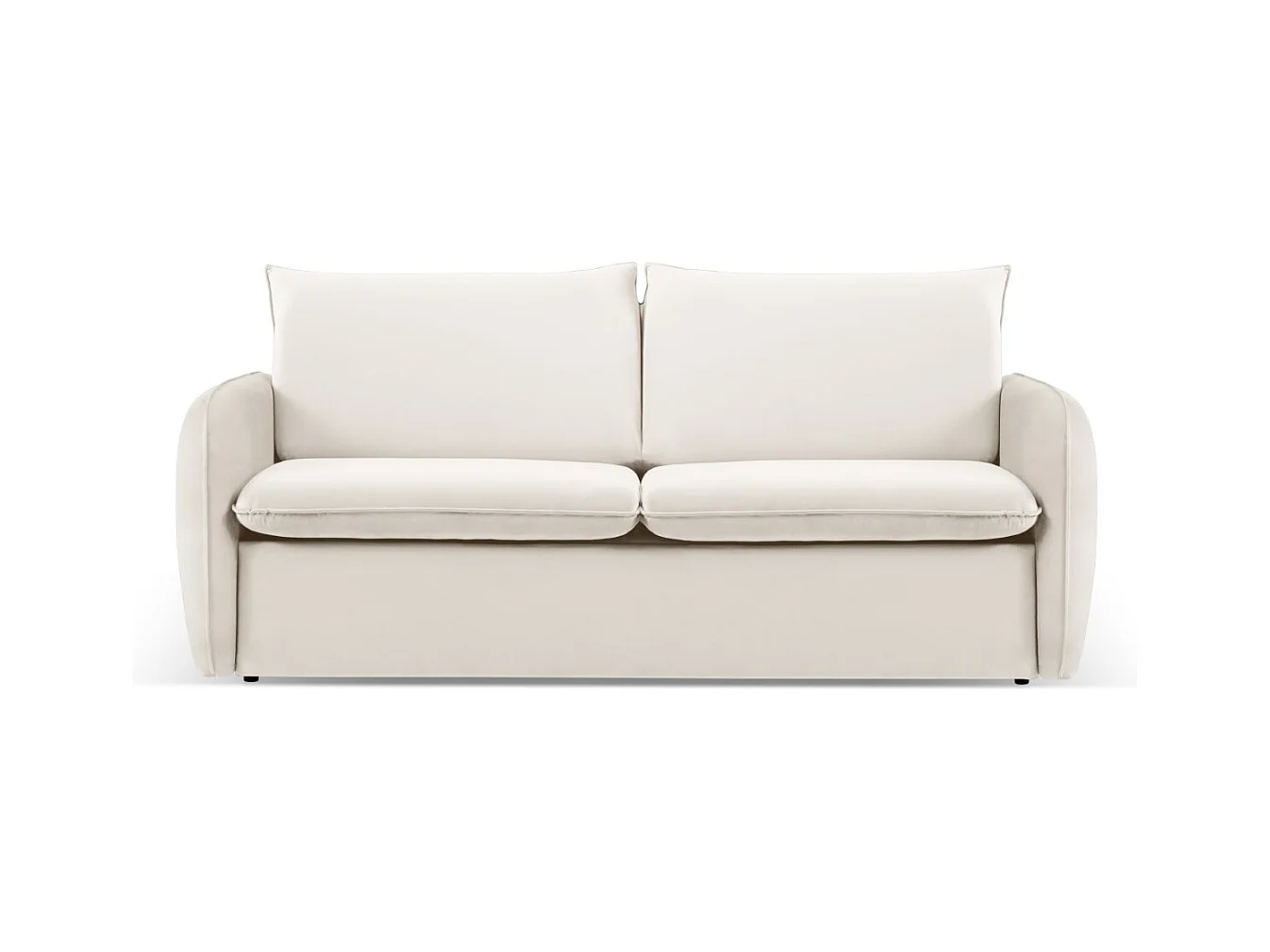 Cosmopolitan Design - Canapé convertible "Vienna" 2 places en velours beige clair - 194x102x92cm
