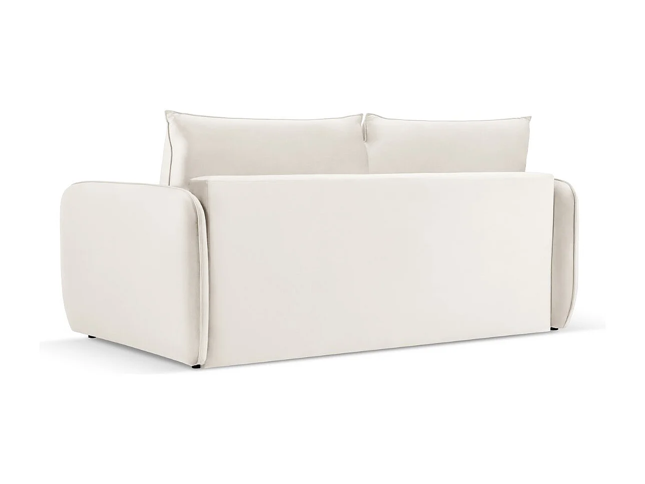 Cosmopolitan Design - Canapé convertible "Vienna" 2 places en velours beige clair - 194x102x92cm