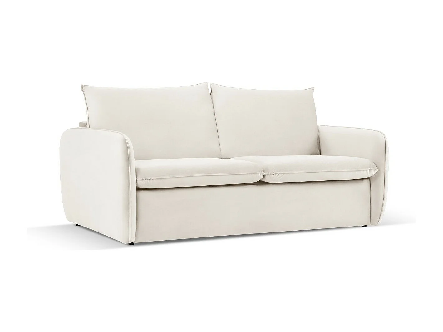 Cosmopolitan Design - Canapé convertible "Vienna" 2 places en velours beige clair - 194x102x92cm