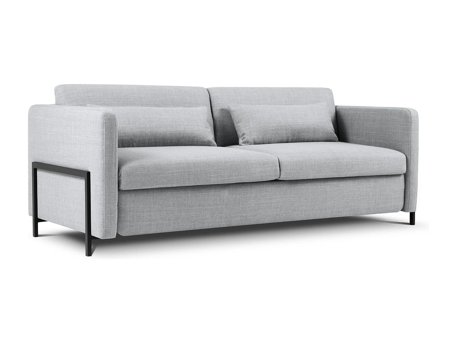 CXL by Christian Lacroix - Canapé convertible "Yanis" 3 places en tissu structurel gris clair - 202x102x80cm