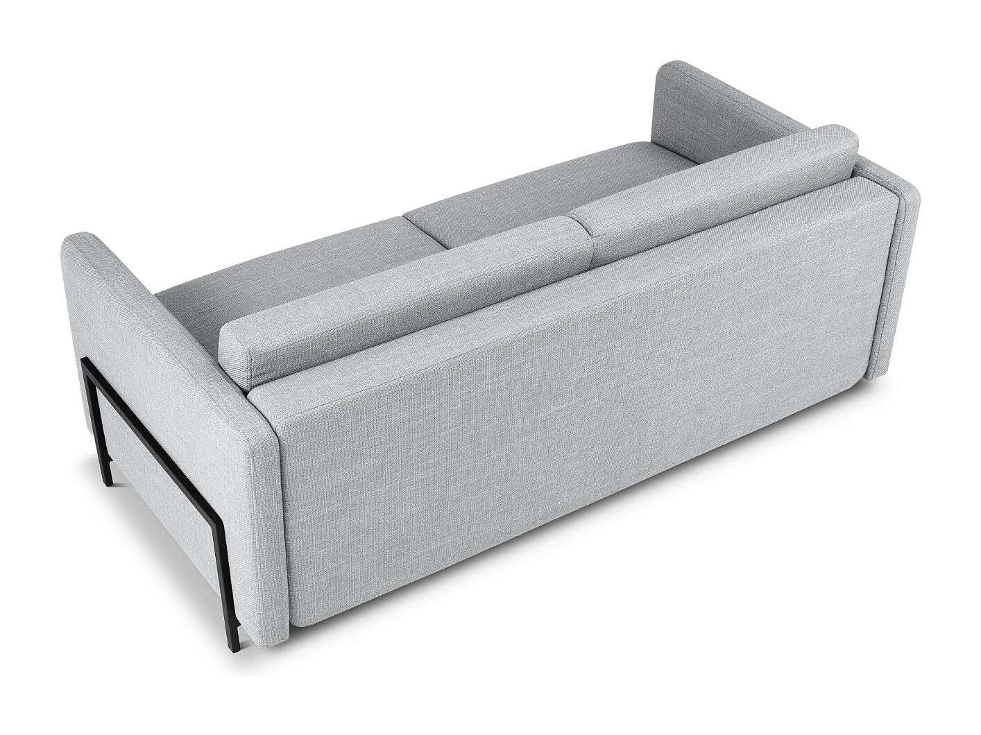 CXL by Christian Lacroix - Canapé convertible "Yanis" 3 places en tissu structurel gris clair - 202x102x80cm