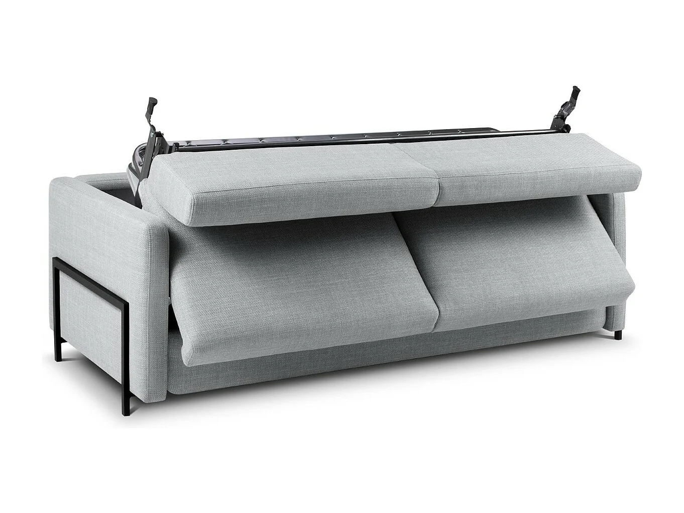 CXL by Christian Lacroix - Canapé convertible "Yanis" 3 places en tissu structurel gris clair - 202x102x80cm