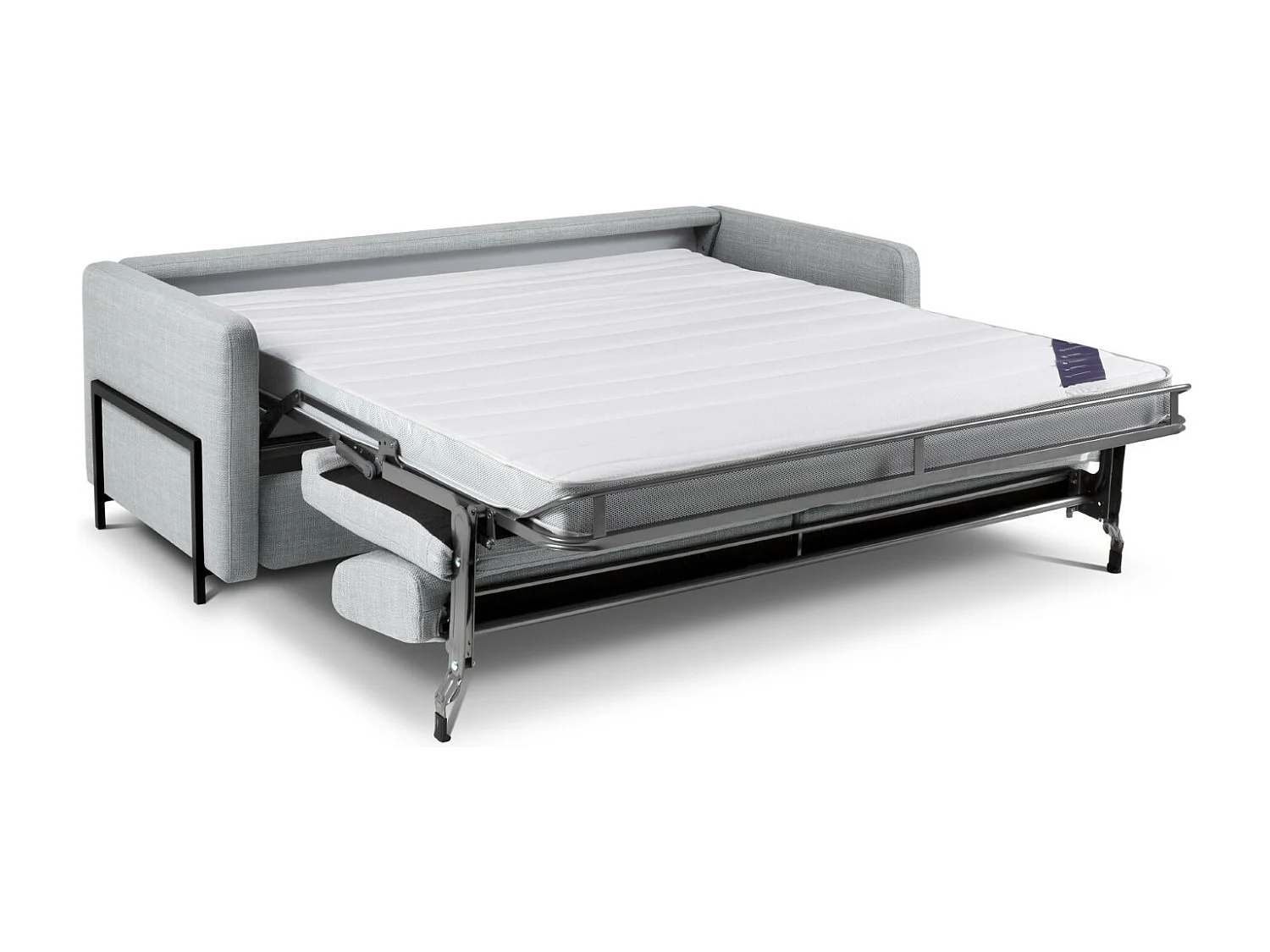 CXL by Christian Lacroix - Canapé convertible "Yanis" 3 places en tissu structurel gris clair - 202x102x80cm