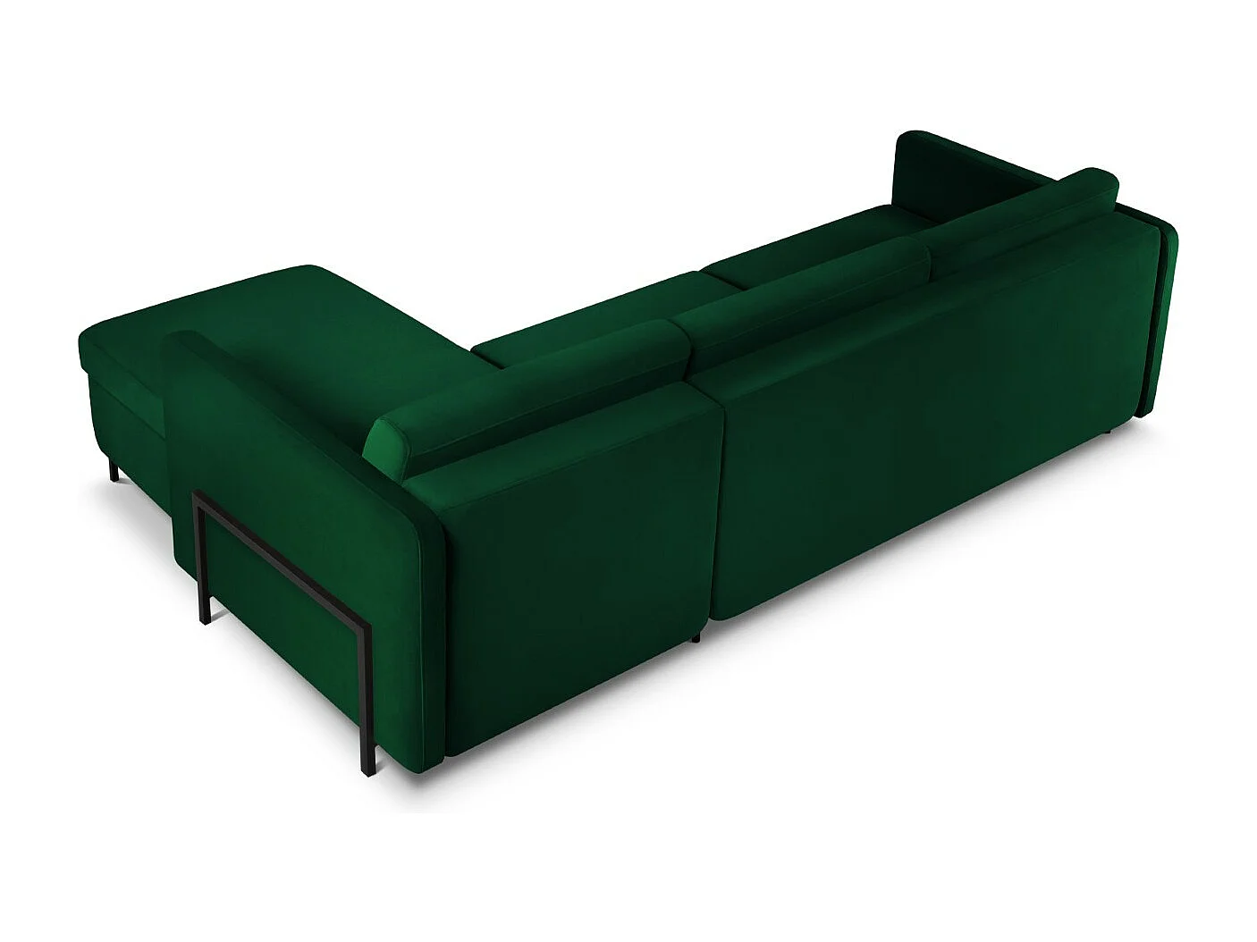 CXL by Christian Lacroix - Divano convertibile angolare destro "Yanis" 4 posti in velluto verde bottiglia - 260x170x80cm