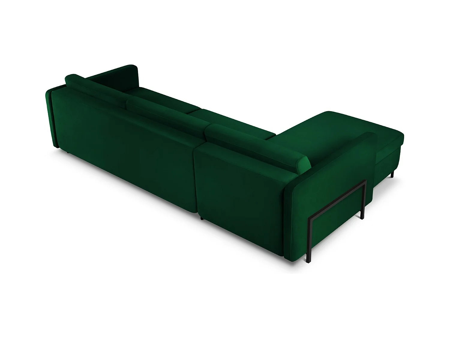 CXL by Christian Lacroix - Narożnik lewy z funkcją spania, "Yanis" 5 miejsc welur, zielony butelkowy - 280x170x80cm