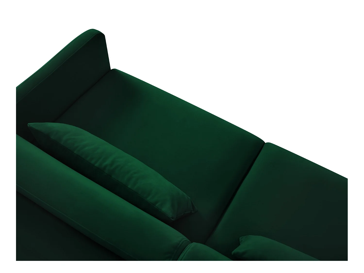 CXL by Christian Lacroix - Narożnik lewy z funkcją spania, "Yanis" 5 miejsc welur, zielony butelkowy - 280x170x80cm