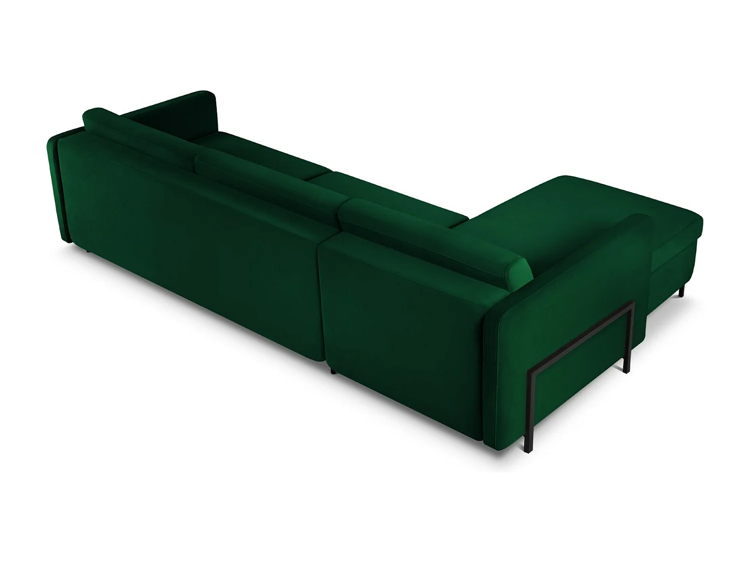 CXL by Christian Lacroix - Canapé d'angle gauche convertible "Yanis" 5 places en velours vert bouteille - 280x170x80cm