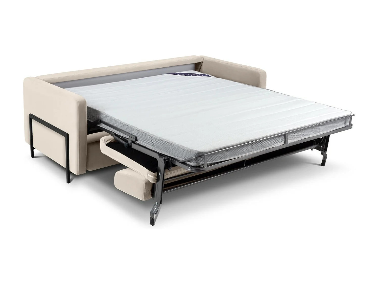 CXL by Christian Lacroix - Converteerbare bank "Yanis" 3 zitplaatsen, Flueel, Beige - 202x102x80cm