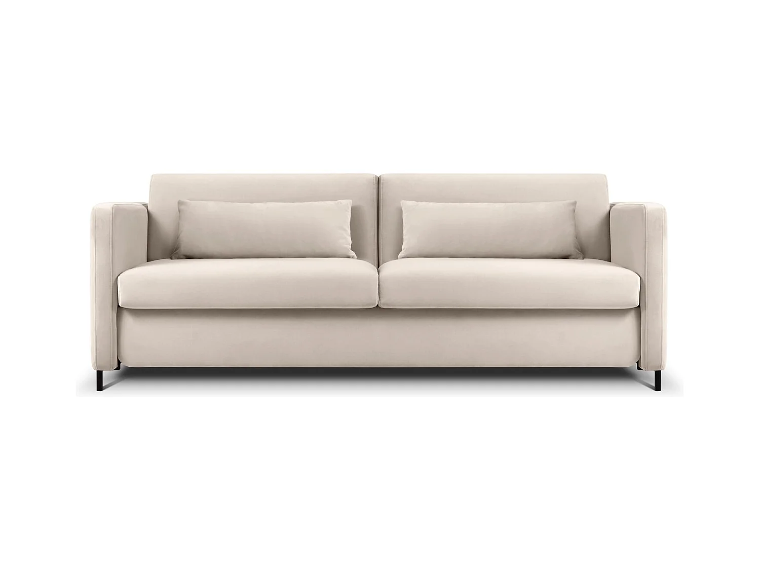 CXL by Christian Lacroix - Canapé convertible "Yanis" 3 places en velours beige - 202x102x80cm