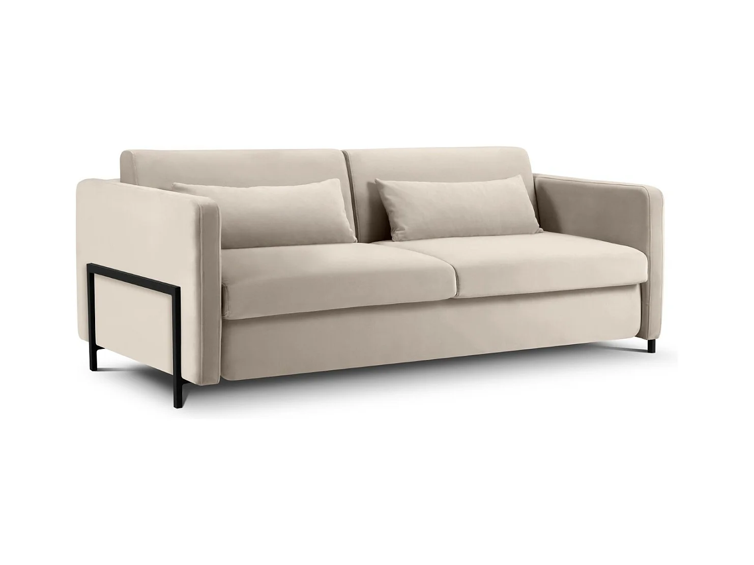 CXL by Christian Lacroix - 3-Sitzer ausklappbares Sofa "Yanis" Sitzer aus Samt beige - 202x102x80cm