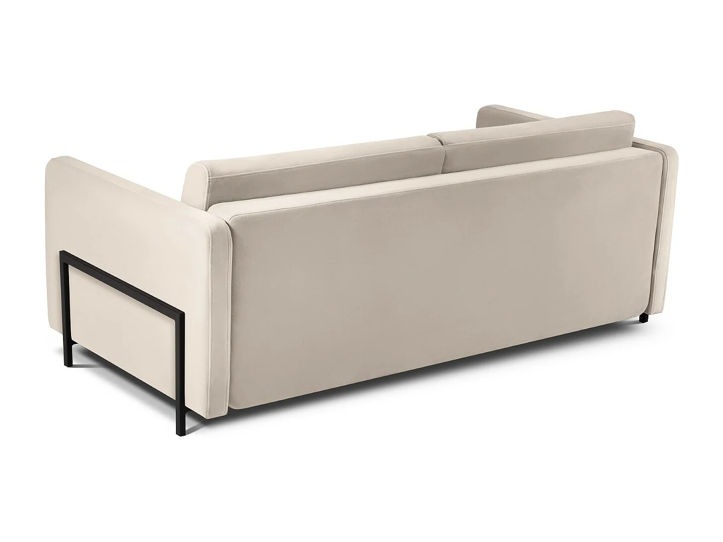 CXL by Christian Lacroix - Canapé convertible "Yanis" 3 places en velours beige - 202x102x80cm