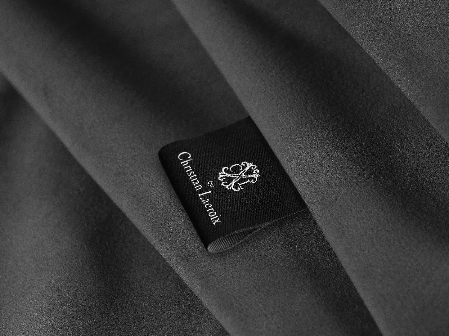 CXL by Christian Lacroix - Canapé convertible "Audra" 4 places en velours gris foncé - 212x101x88cm