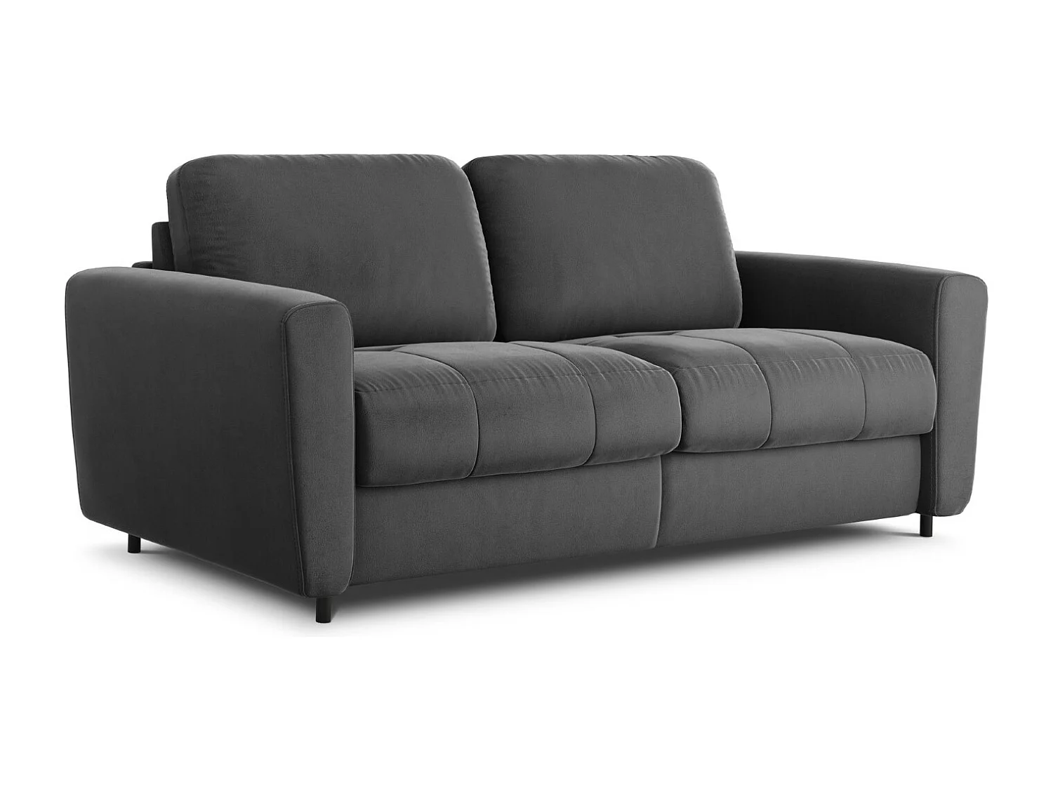 CXL by Christian Lacroix - Canapé convertible "Audra" 4 places en velours gris foncé - 212x101x88cm