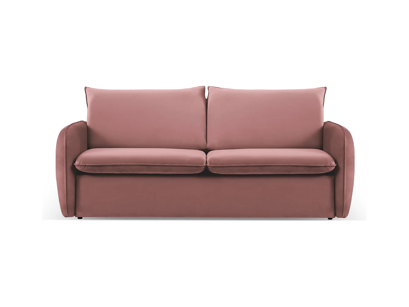Cosmopolitan Design - Canapé convertible "Vienna" 3 places en velours rose - 214x102x92cm