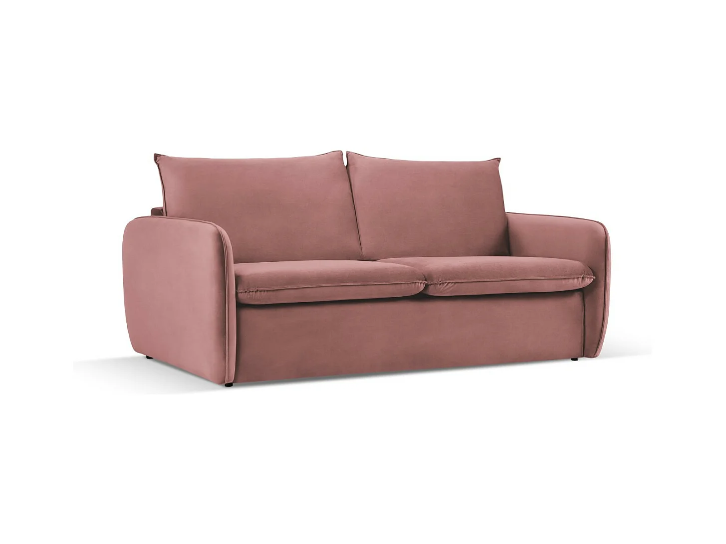 Cosmopolitan Design - Divano convertibile "Vienna" 3 posti in velluto rosa - 214x102x92cm