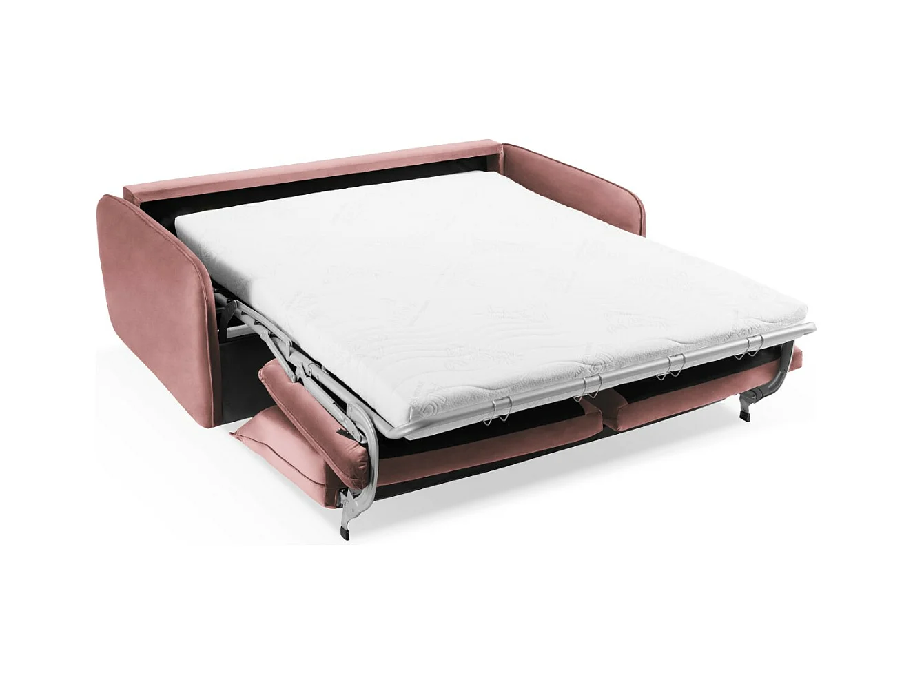 Cosmopolitan Design - Divano convertibile "Vienna" 3 posti in velluto rosa - 214x102x92cm