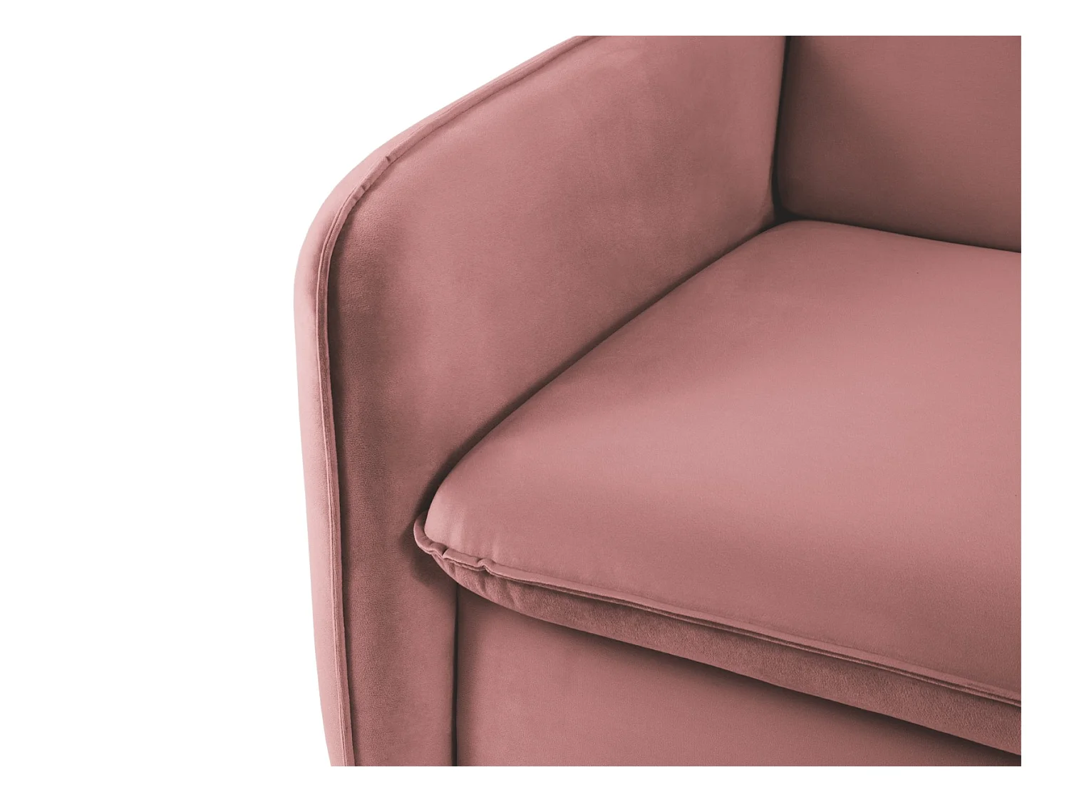 Cosmopolitan Design - Divano convertibile "Vienna" 3 posti in velluto rosa - 214x102x92cm