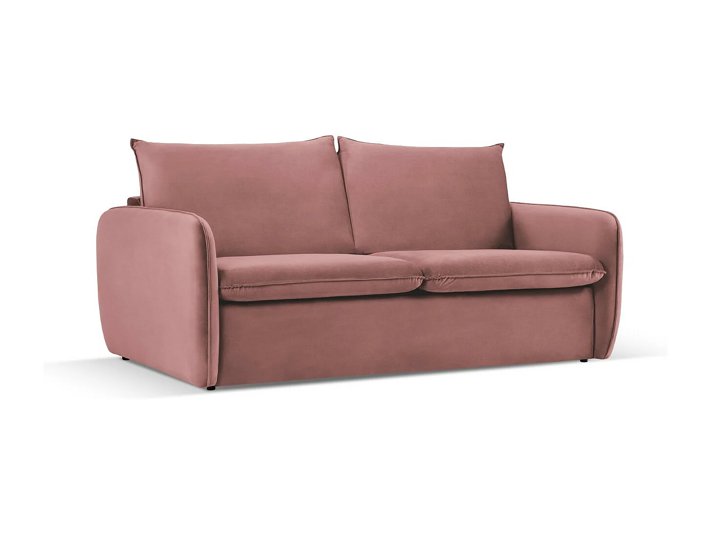 Cosmopolitan Design - Canapé convertible "Vienna" 3 places en velours rose - 214x102x92cm