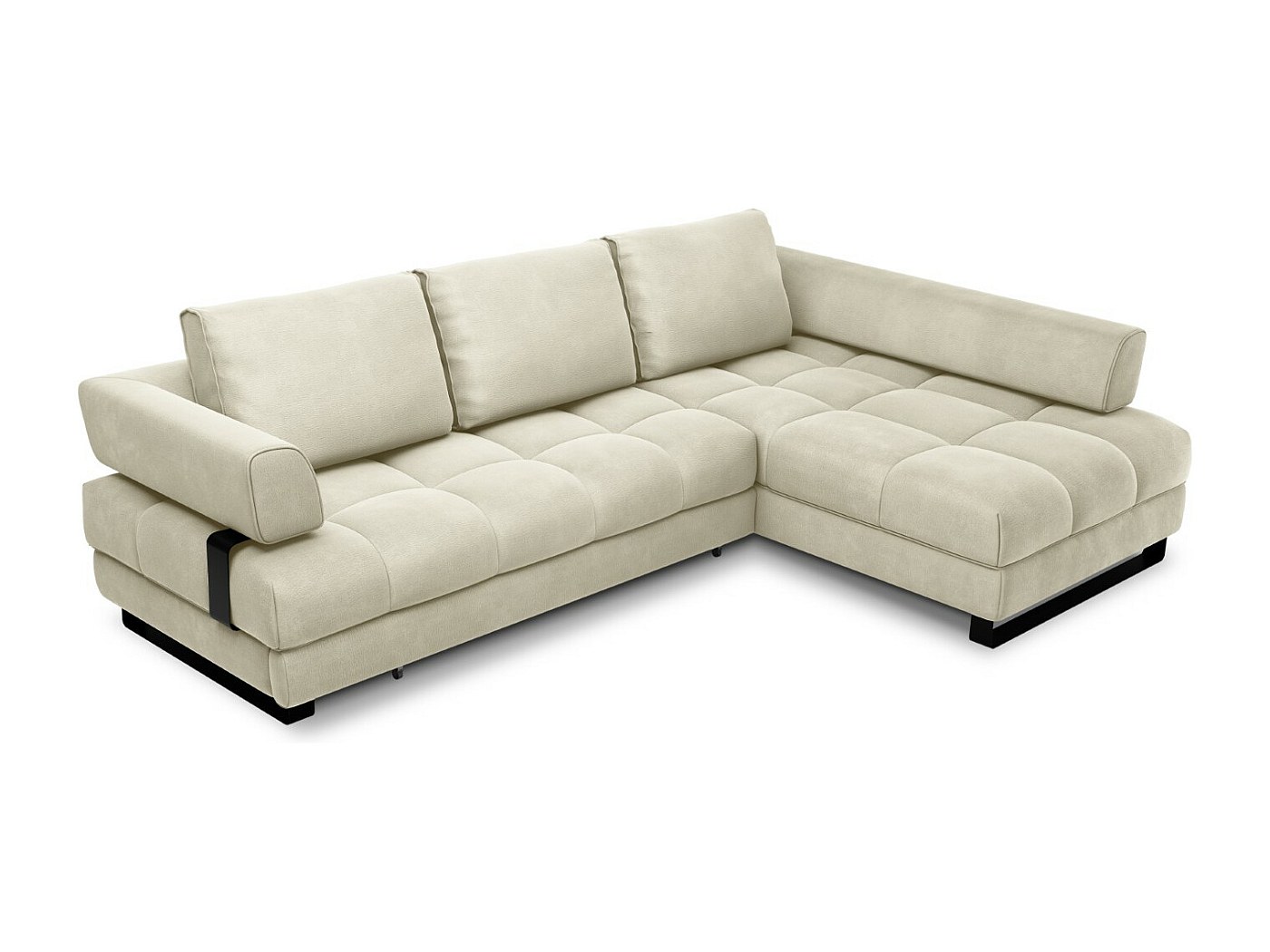 Canapé d'angle droit convertible avec coffre de rangement 