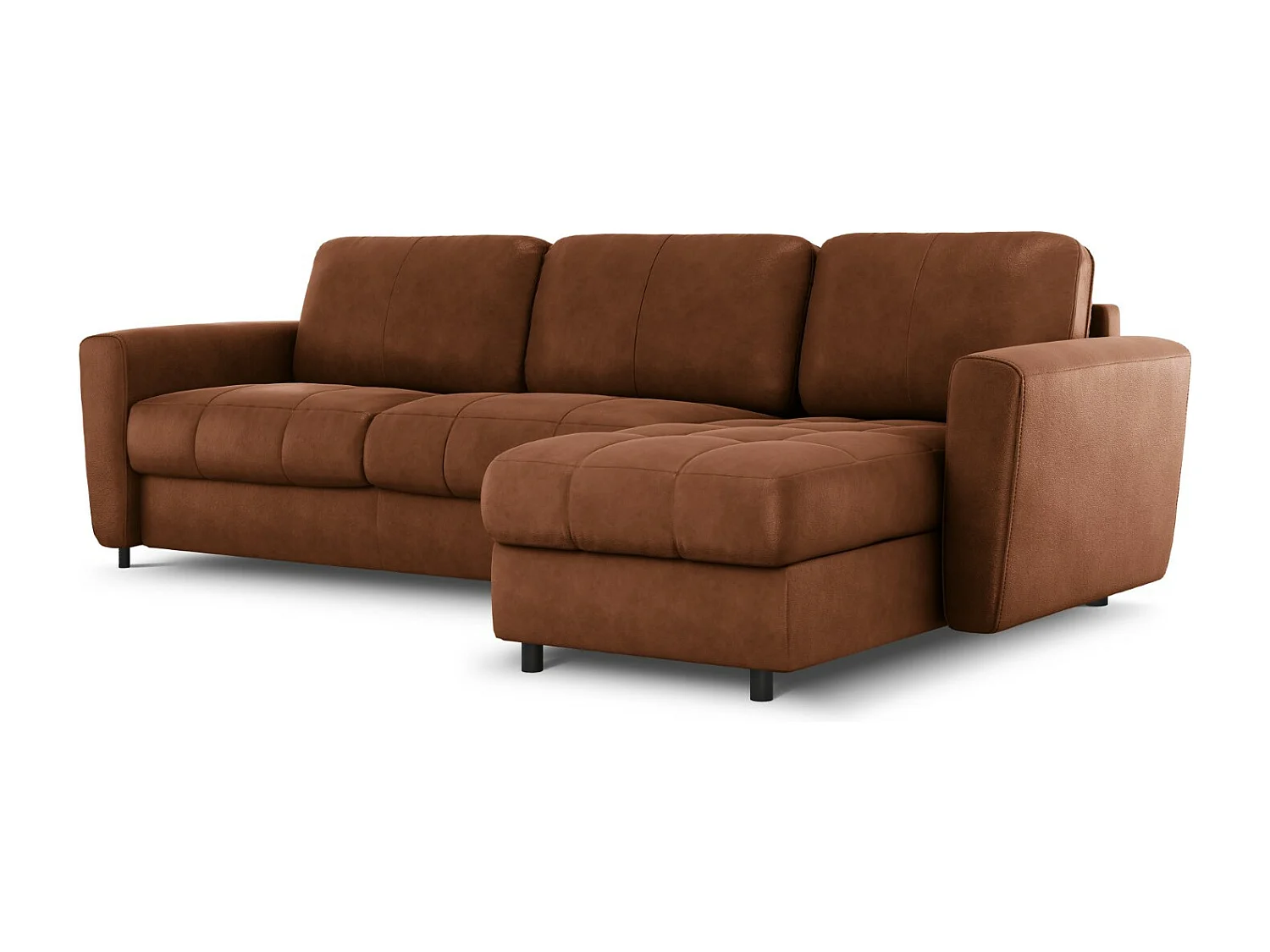 CXL by Christian Lacroix - Converteerbare hoekbank rechts "Audra" 5 zitplaatsen, Echt leer, Bruin - 290x170x88cm