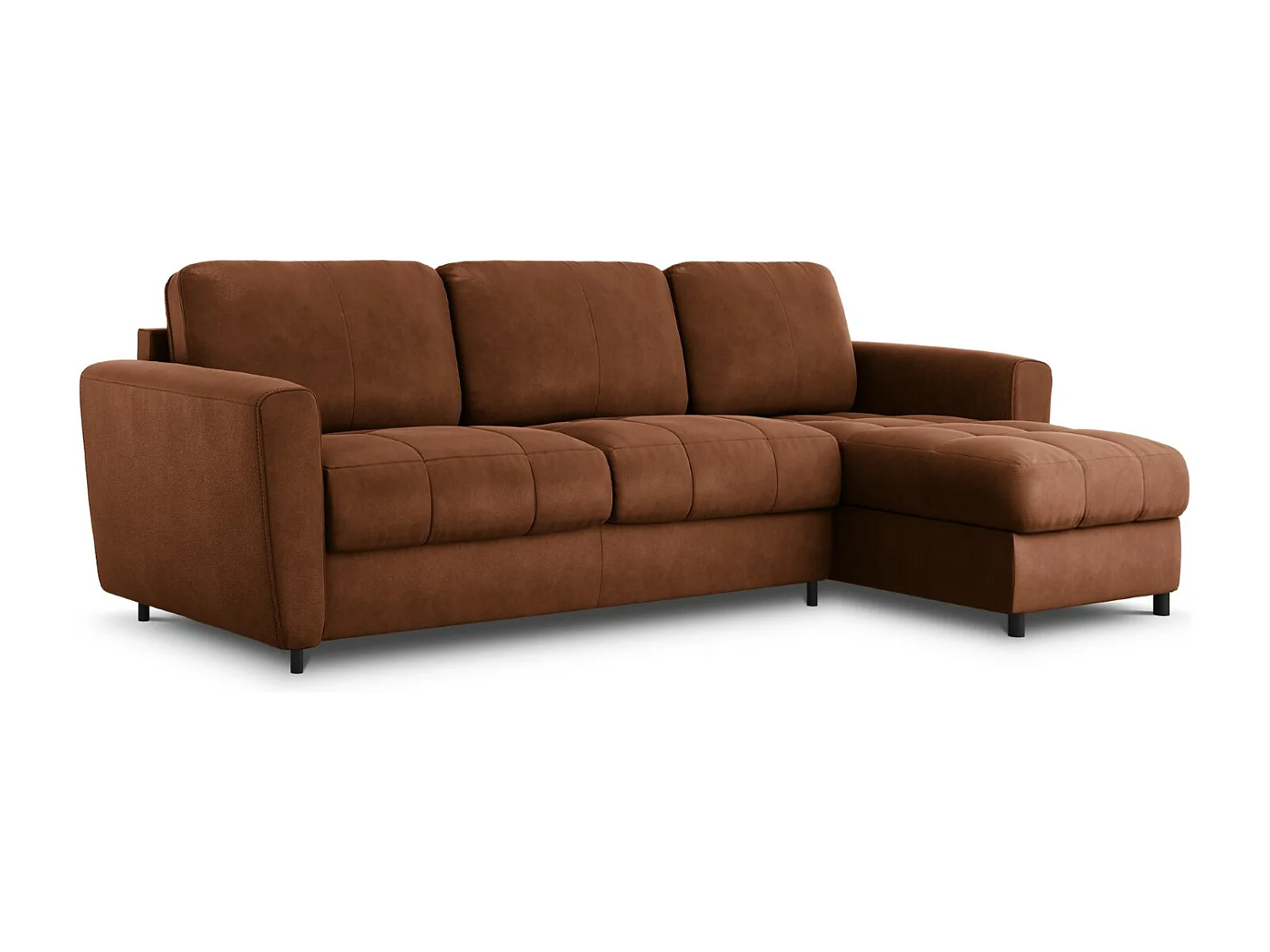 CXL by Christian Lacroix - Converteerbare hoekbank rechts "Audra" 5 zitplaatsen, Echt leer, Bruin - 290x170x88cm