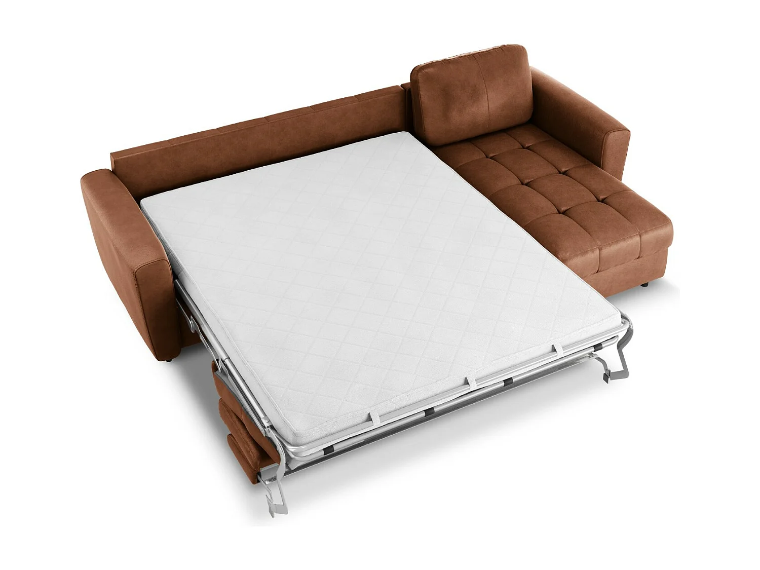 CXL by Christian Lacroix - Converteerbare hoekbank rechts "Audra" 5 zitplaatsen, Echt leer, Bruin - 290x170x88cm