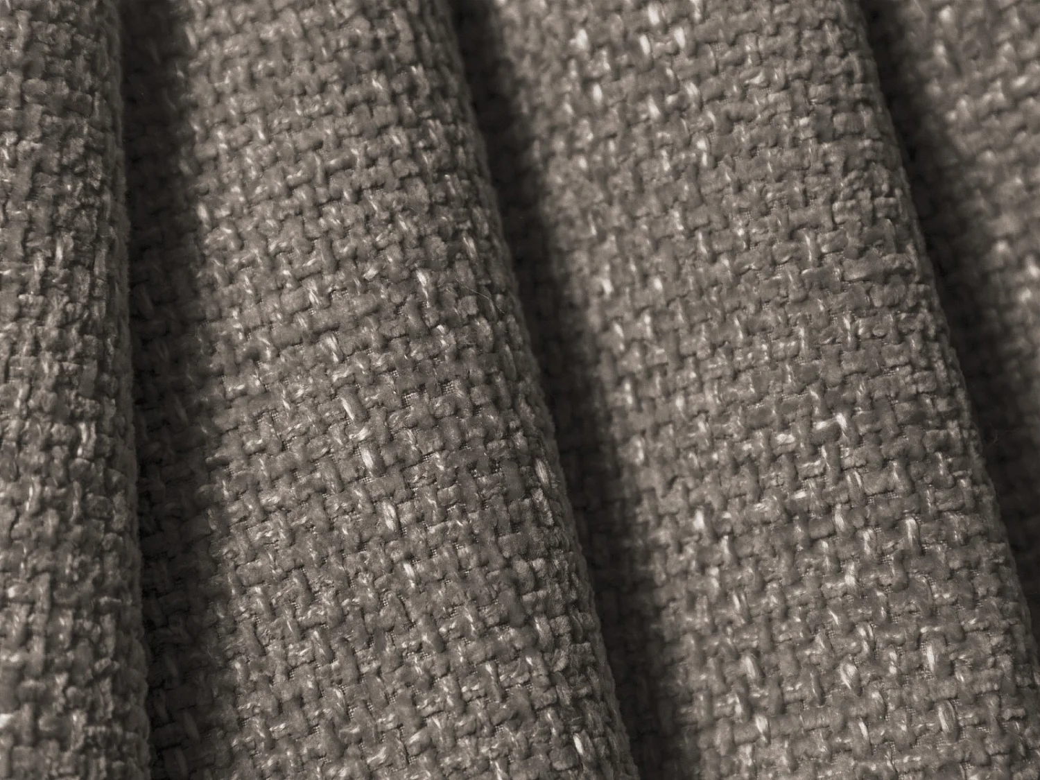 Cosmopolitan Design - 4-Sitzer ausklappbares Ecksofa rechts mit Container "Matera" aus Chenille-Stoff grau - 253x173x86cm