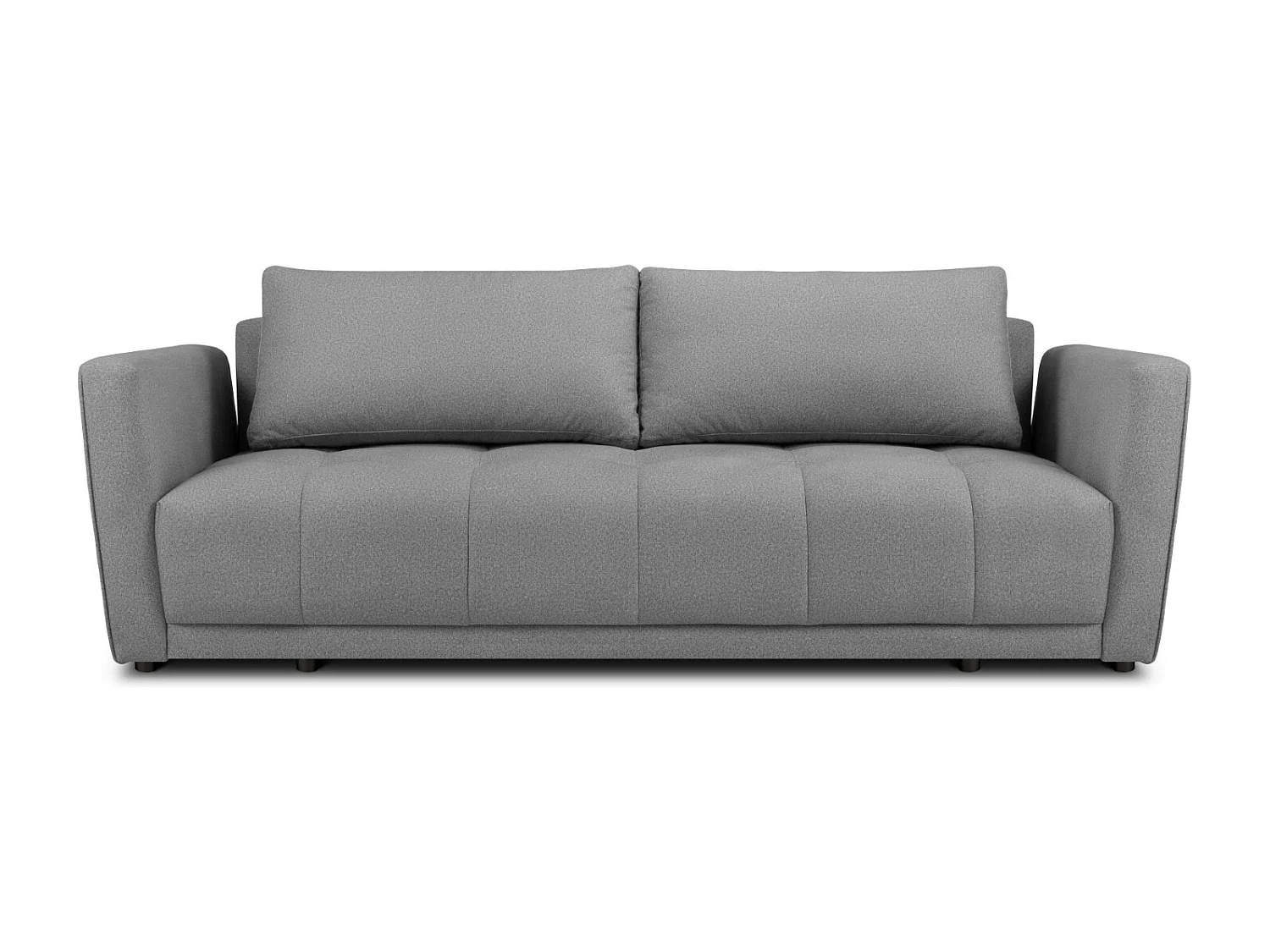 Cosmopolitan Design - Canapé convertible avec coffre de rangement "Madrid" 3 places en tissu structurel gris - 230x104x88cm