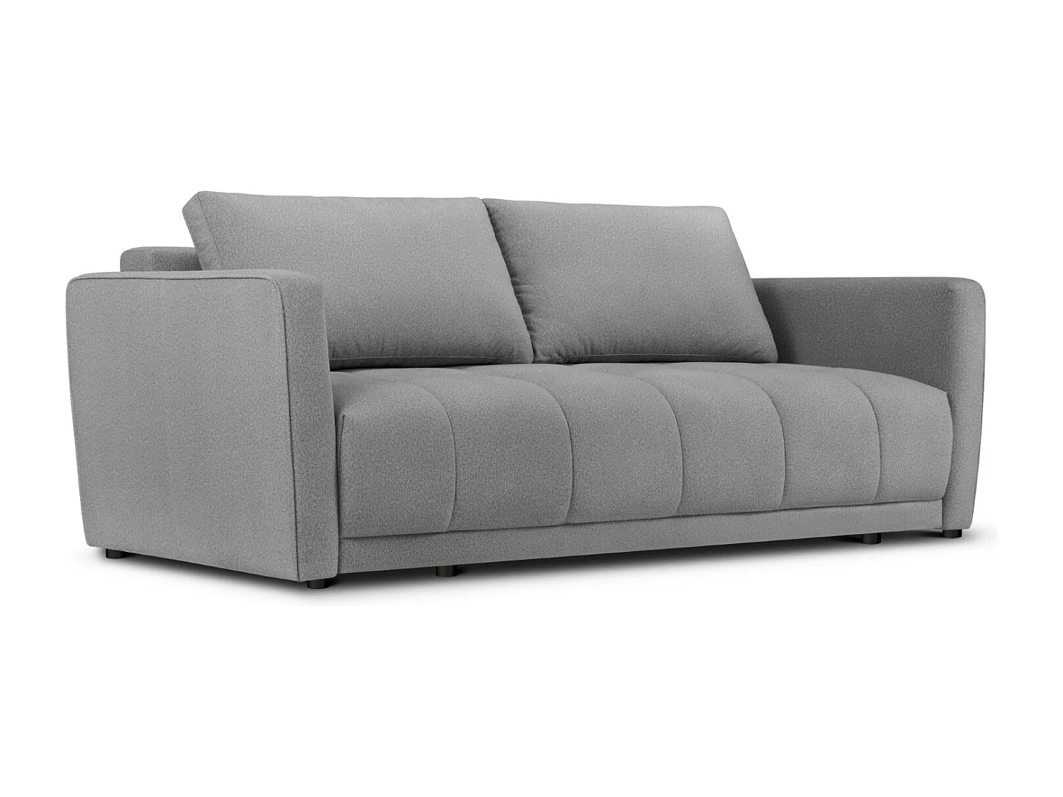Cosmopolitan Design - Canapé convertible avec coffre de rangement "Madrid" 3 places en tissu structurel gris - 230x104x88cm