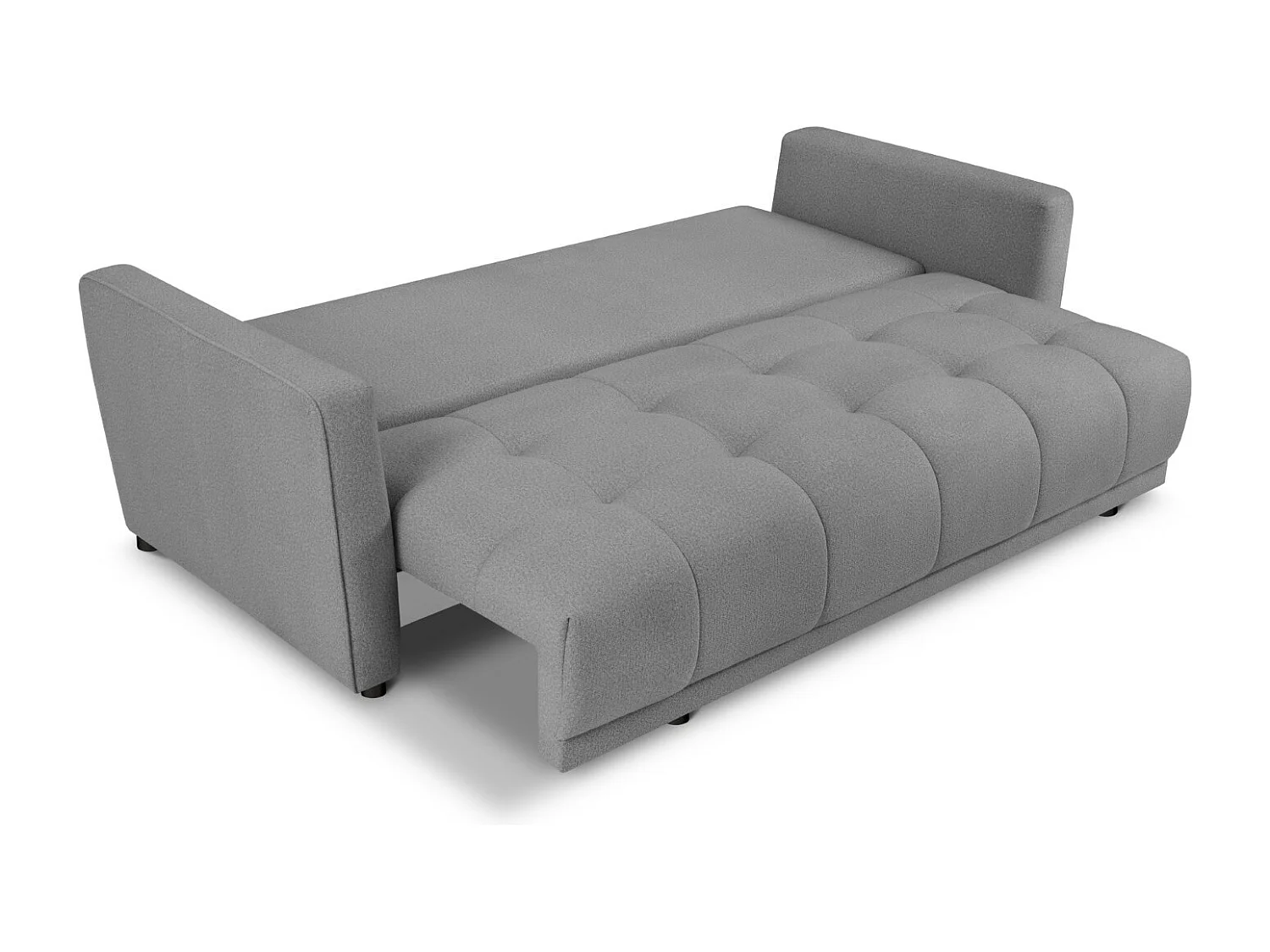 Cosmopolitan Design - Canapé convertible avec coffre de rangement "Madrid" 3 places en tissu structurel gris - 230x104x88cm