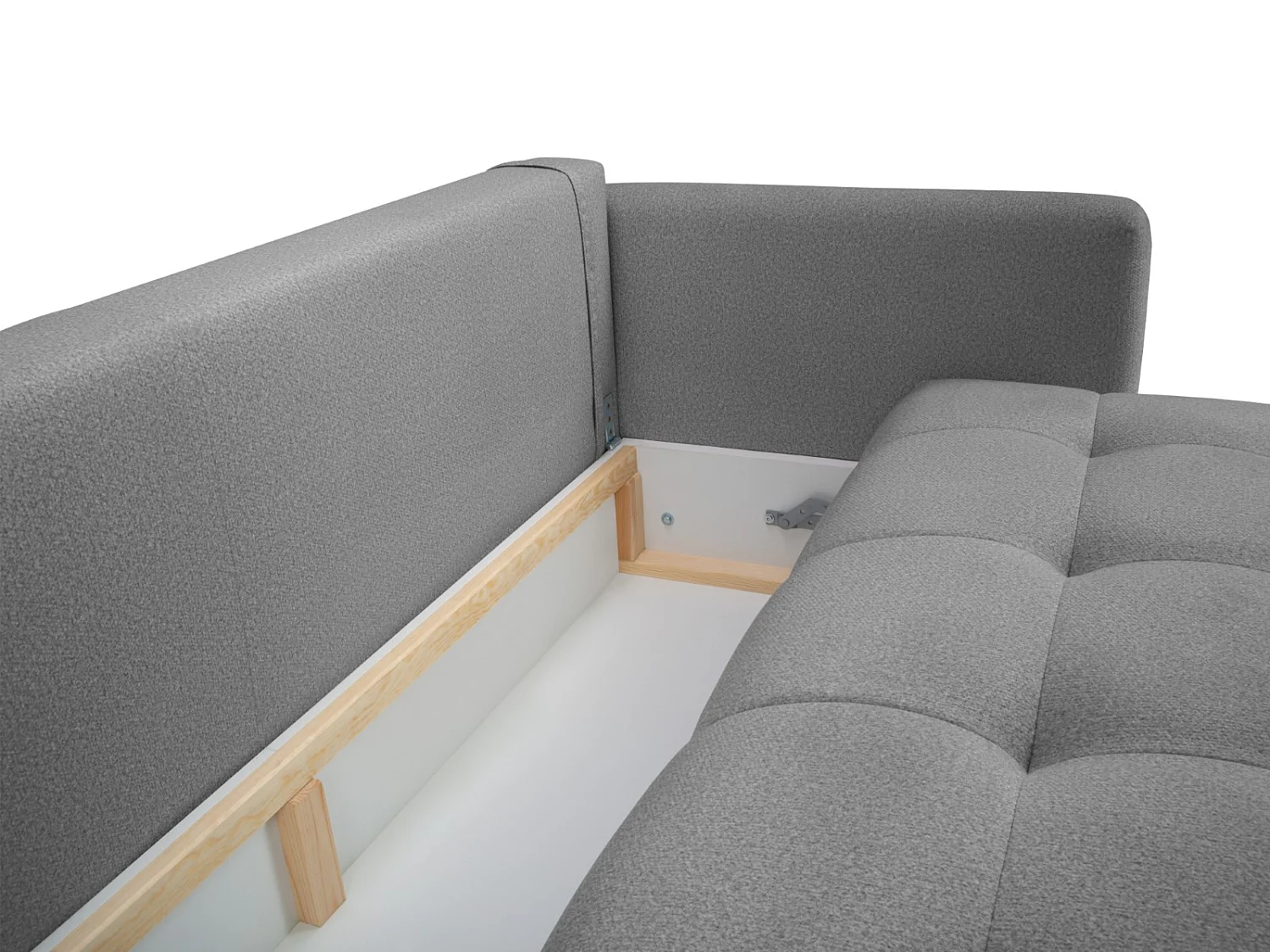 Cosmopolitan Design - Canapé convertible avec coffre de rangement "Madrid" 3 places en tissu structurel gris - 230x104x88cm