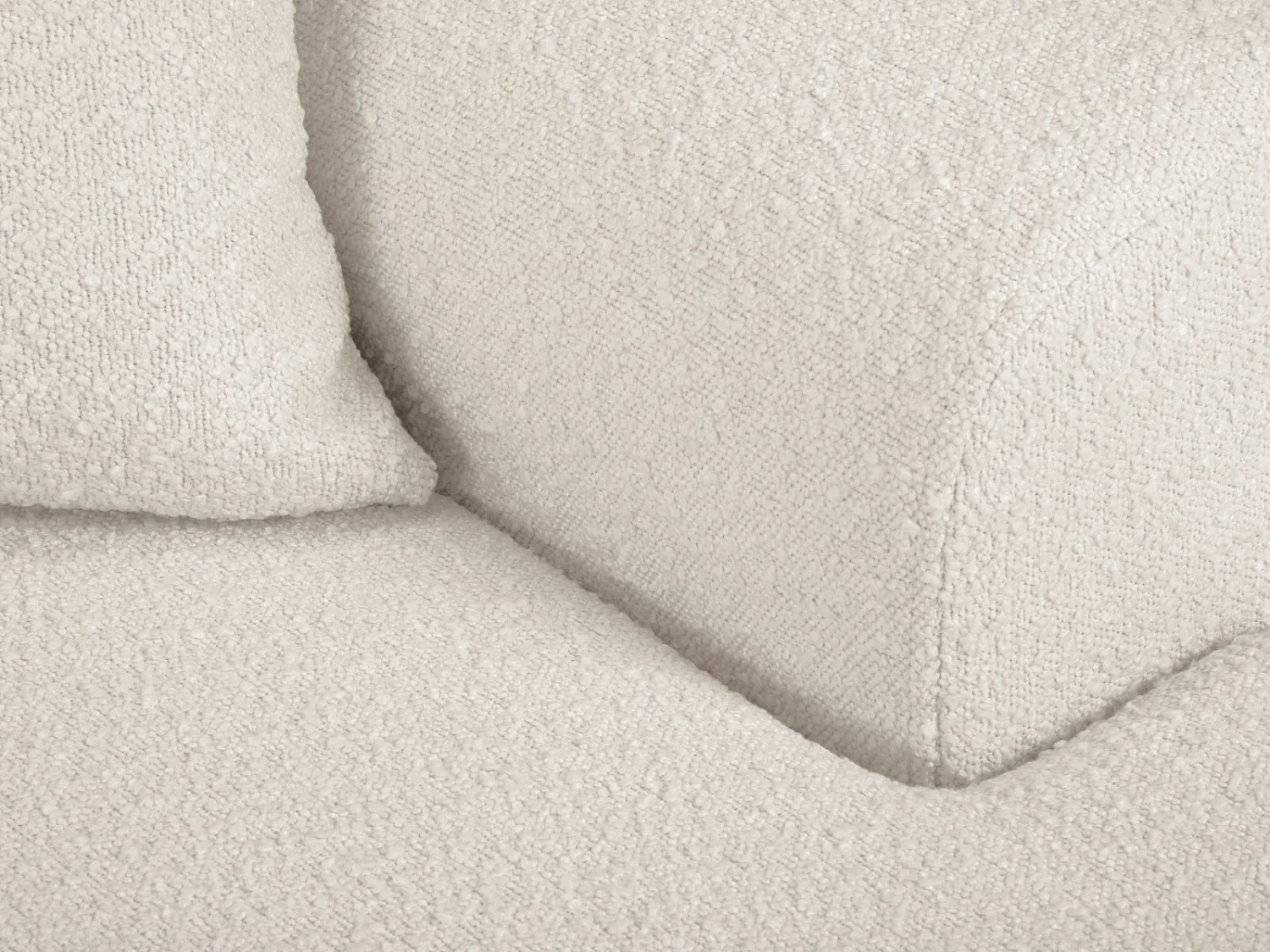 Cosmopolitan Design - Narożnik prawy rozkładany ze schowkiem, "Kyoto" 4 miejsca boucle, beż - 241x145x88cm