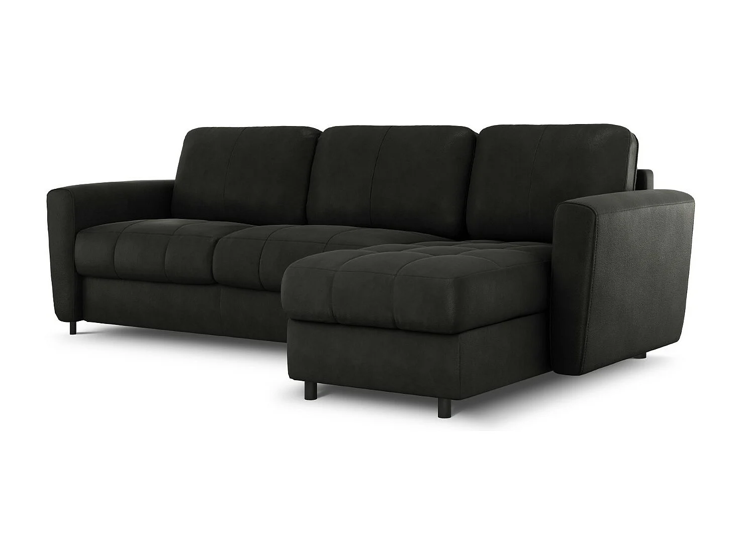 CXL by Christian Lacroix - Converteerbare hoekbank rechts "Audra" 4 zitplaatsen, Echt leer, Zwart - 270x170x88cm