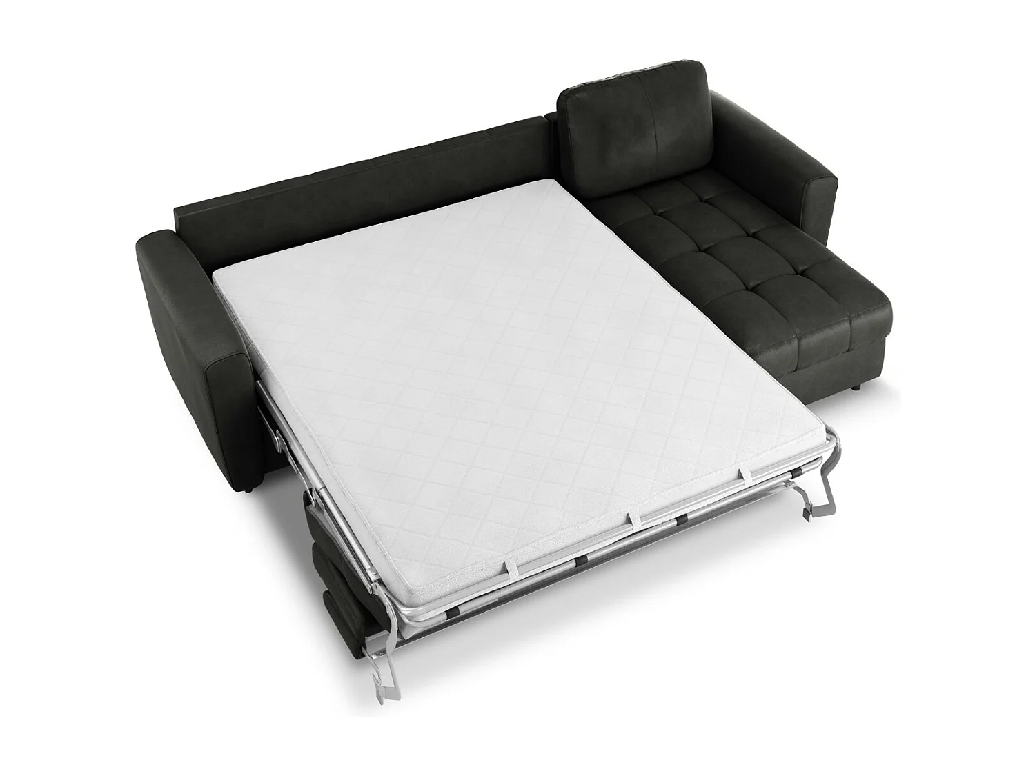 CXL by Christian Lacroix - Converteerbare hoekbank rechts "Audra" 4 zitplaatsen, Echt leer, Zwart - 270x170x88cm