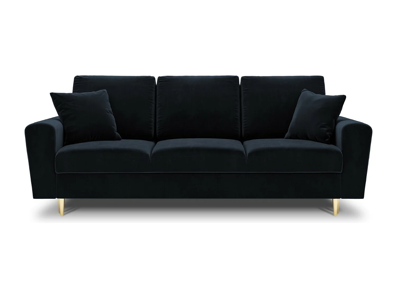 Cosmopolitan Design - Canapé convertible avec coffre de rangement "Kyoto" 3 places en velours bleu foncé - 235x100x88cm