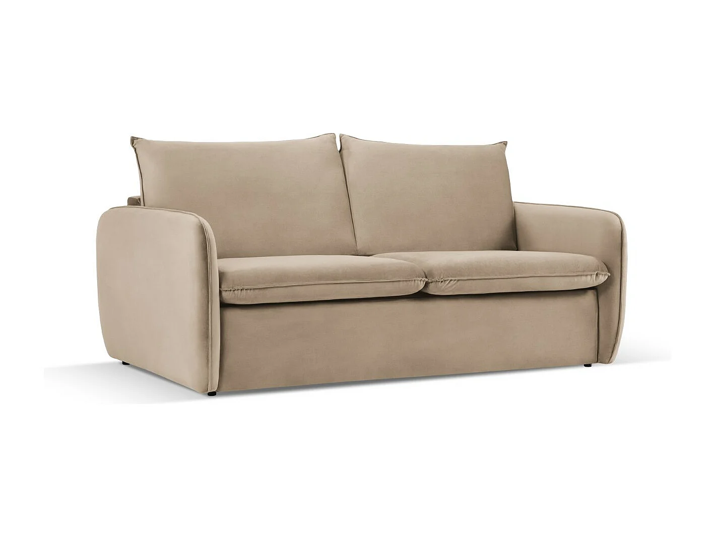Cosmopolitan Design - Converteerbare bank "Vienna" 2 zitplaatsen, Flueel, Beige - 194x102x92cm