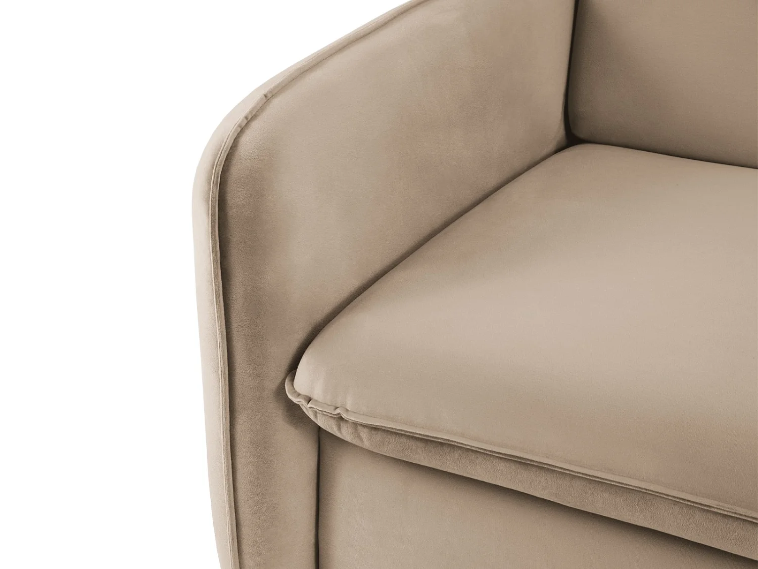 Cosmopolitan Design - Converteerbare bank "Vienna" 2 zitplaatsen, Flueel, Beige - 194x102x92cm