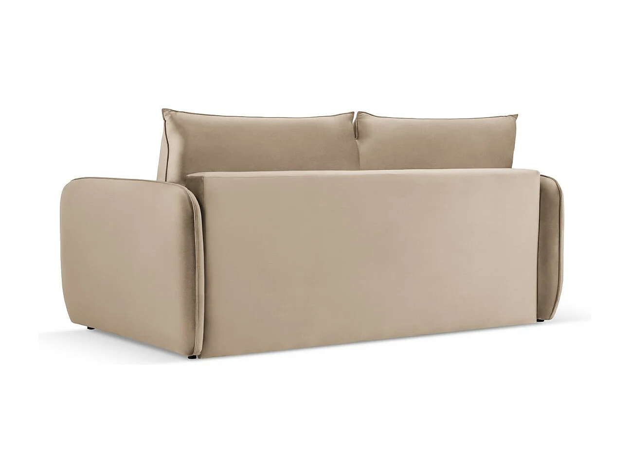 Cosmopolitan Design - Canapé convertible "Vienna" 2 places en velours beige - 194x102x92cm