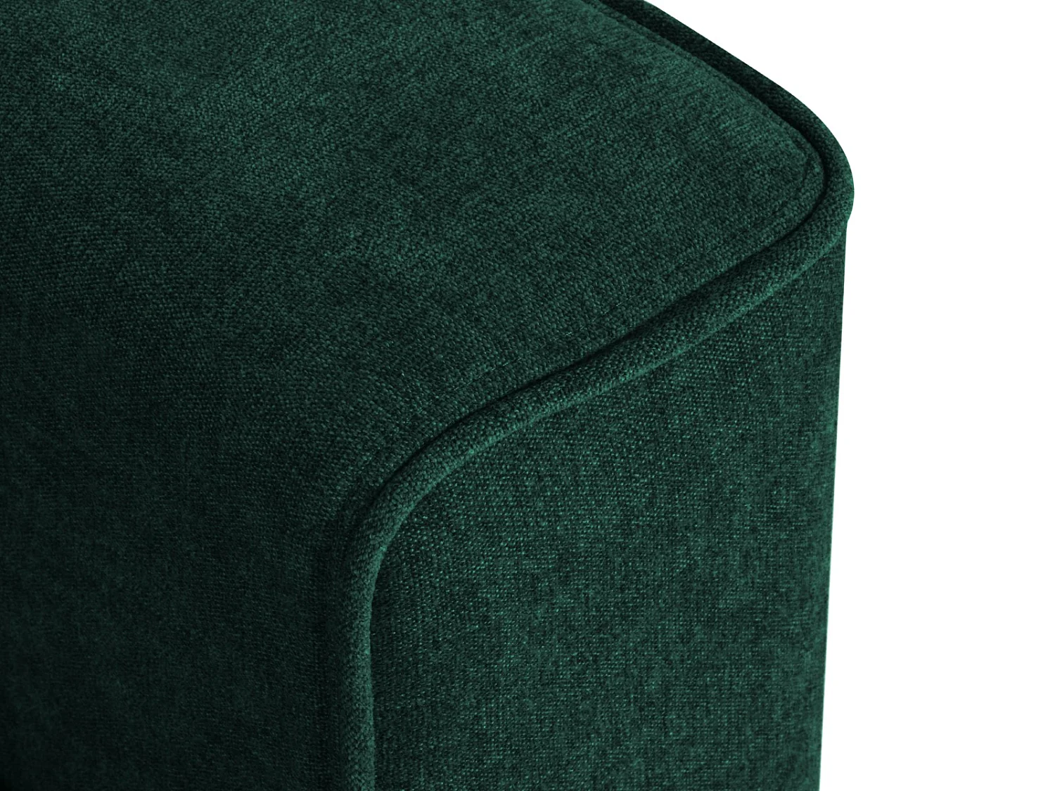 Cosmopolitan Design - Canapé d'angle droit convertible avec coffre de rangement "Fano" 4 places en tissu structurel vert bouteille - 242x174x89cm