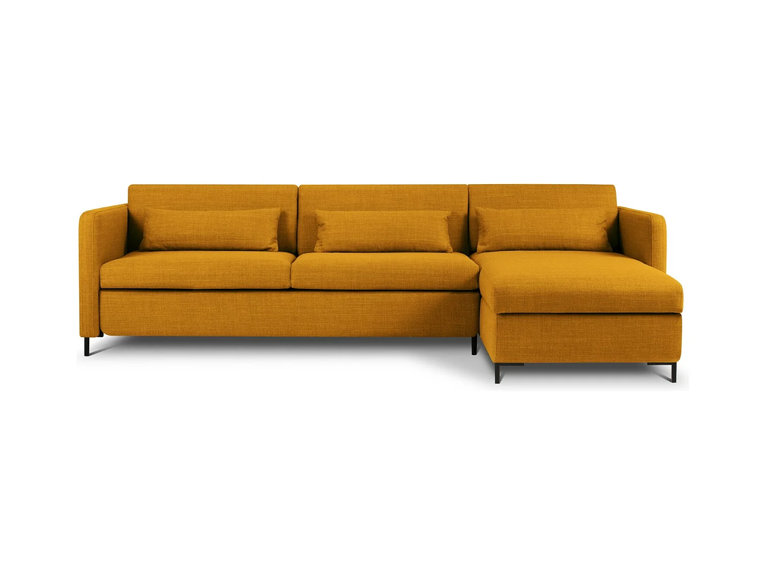 CXL by Christian Lacroix - Converteerbare hoekbank rechts met opbergdoos "Yanis" 5 zitplaatsen, Structurele stof, Goud - 280x170x80cm