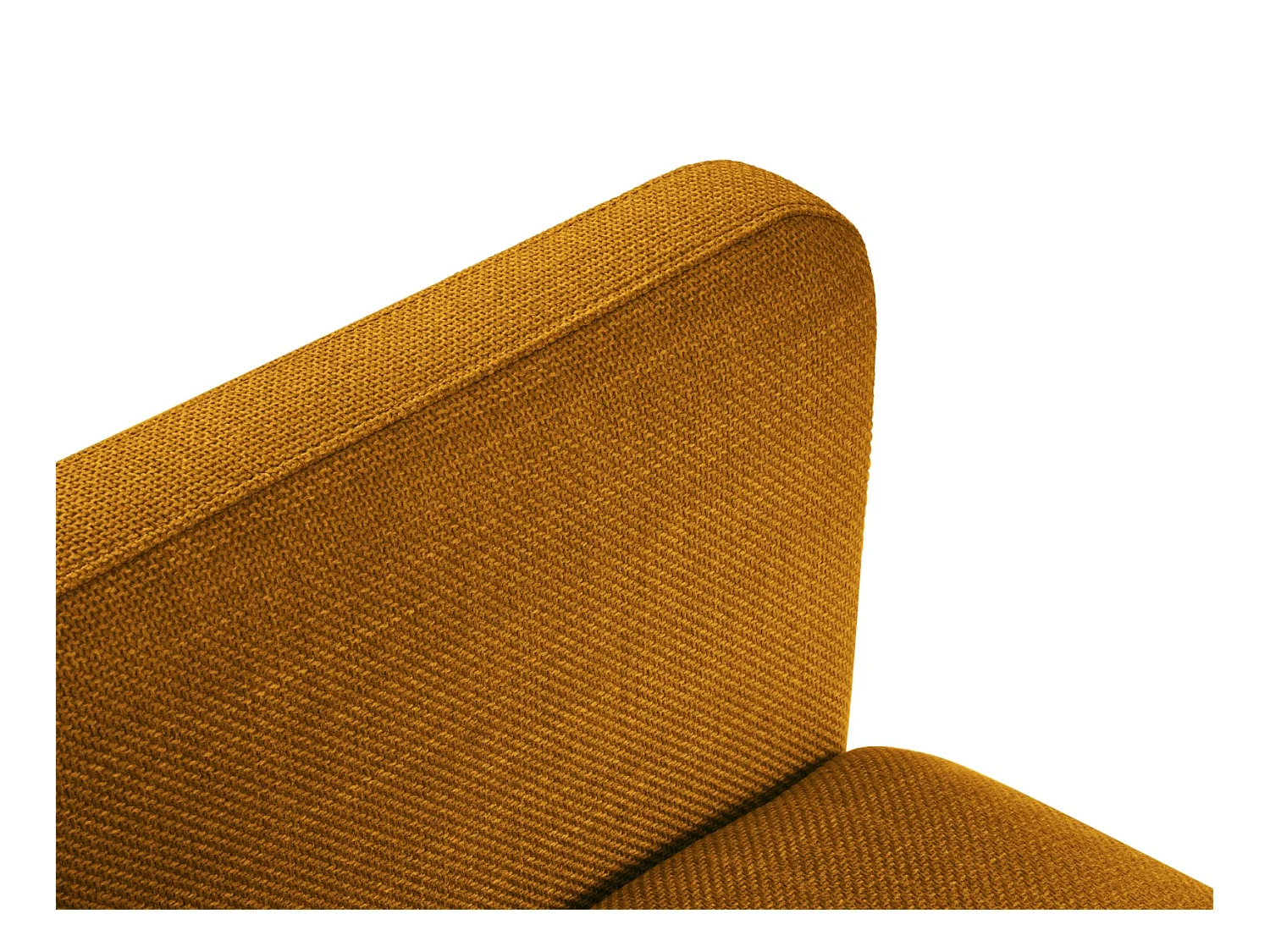 CXL by Christian Lacroix - Canapé d'angle droit convertible avec coffre de rangement "Yanis" 4 places en tissu structurel or - 260x170x80cm