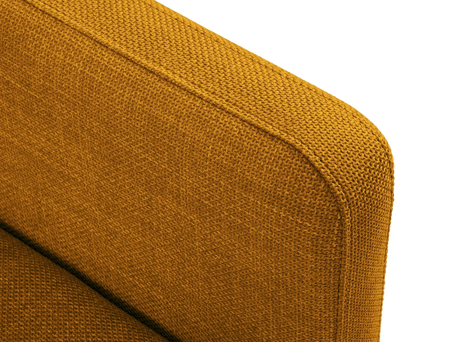 CXL by Christian Lacroix - Canapé d'angle droit convertible avec coffre de rangement "Yanis" 4 places en tissu structurel or - 260x170x80cm