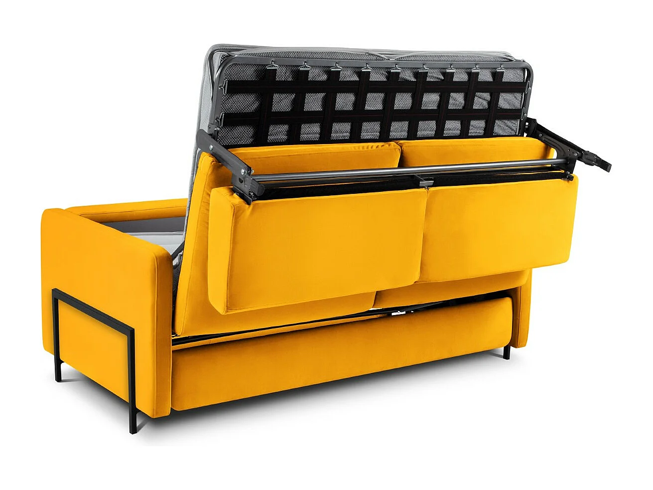 CXL by Christian Lacroix - Sofá cama "Yanis" 2 plazas de terciopelo amarillo - 182x102x80cm