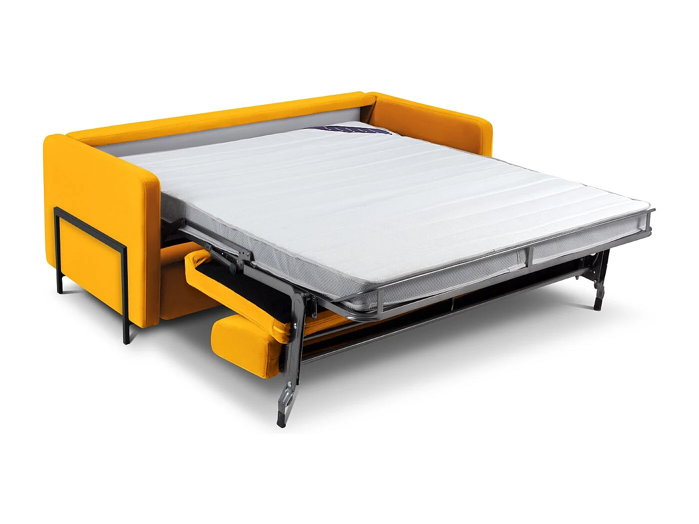 CXL by Christian Lacroix - Sofá cama "Yanis" 2 plazas de terciopelo amarillo - 182x102x80cm