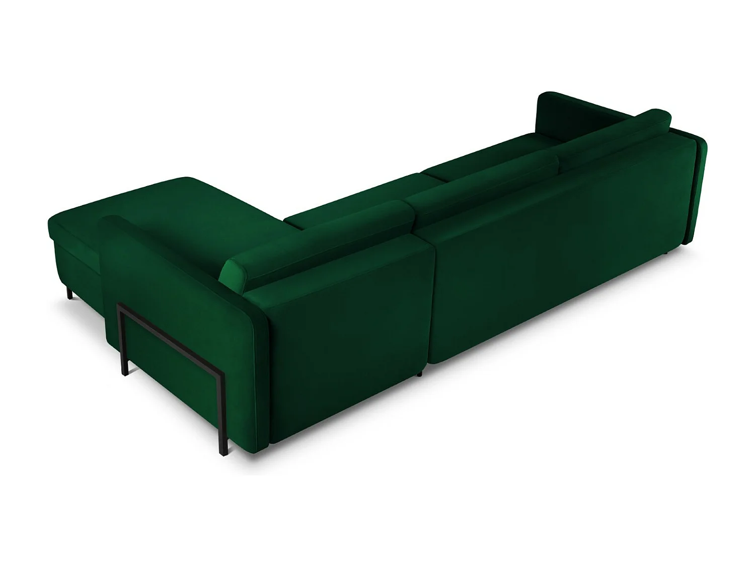 CXL by Christian Lacroix - Divano convertibile angolare destro "Yanis" 5 posti in velluto verde bottiglia - 280x170x80cm