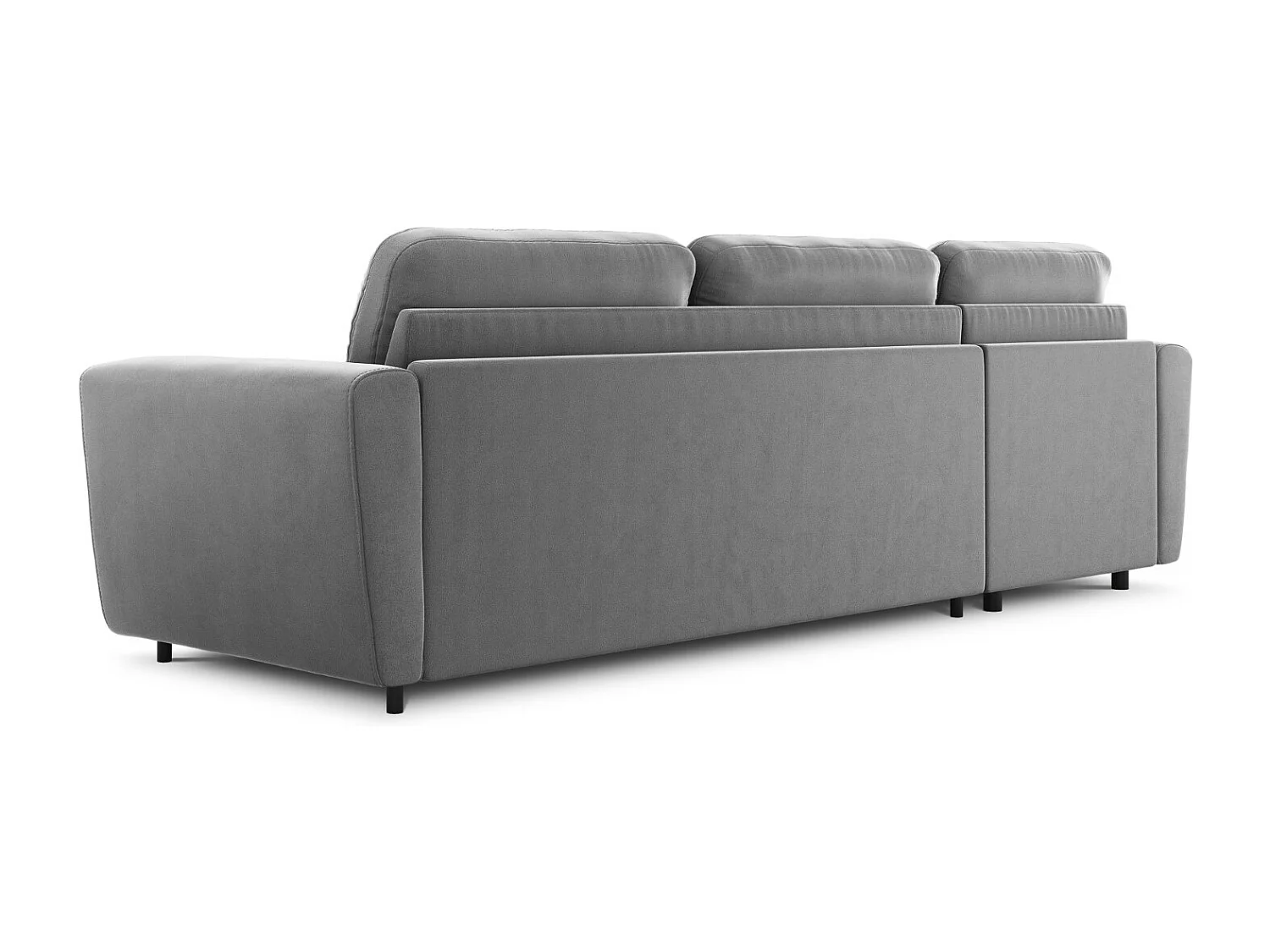 CXL by Christian Lacroix - Narożnik lewy rozkładany ze schowkiem, "Audra" 5 miejsc welur, szary - 290x170x88cm