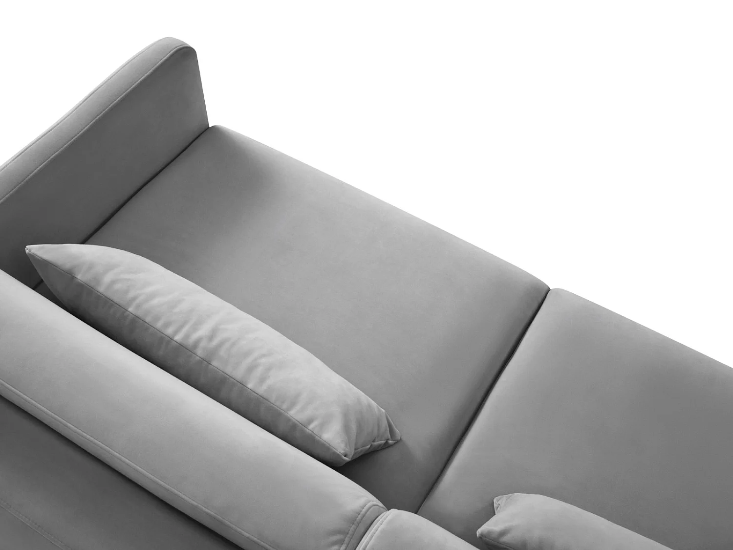 CXL by Christian Lacroix - Canapé d'angle gauche convertible "Yanis" 4 places en velours gris - 260x170x80cm