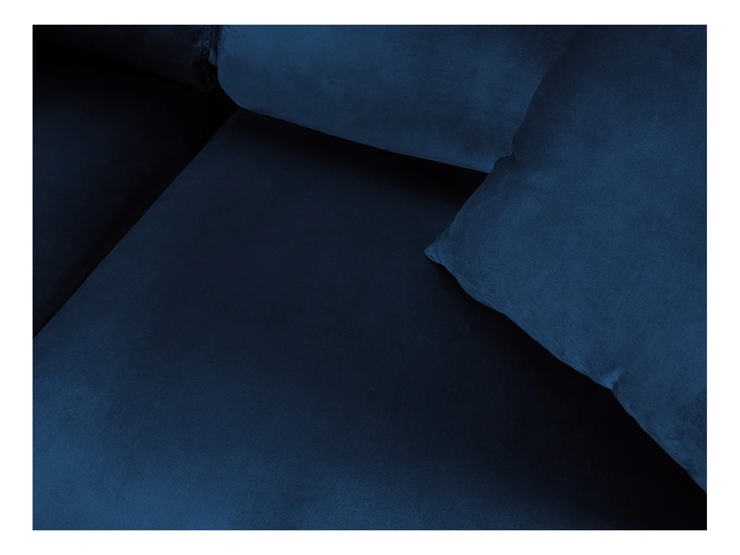 Cosmopolitan Design - Canapé d'angle gauche convertible avec coffre de rangement "Kyoto" 5 places en velours bleu roi - 243x194x88cm