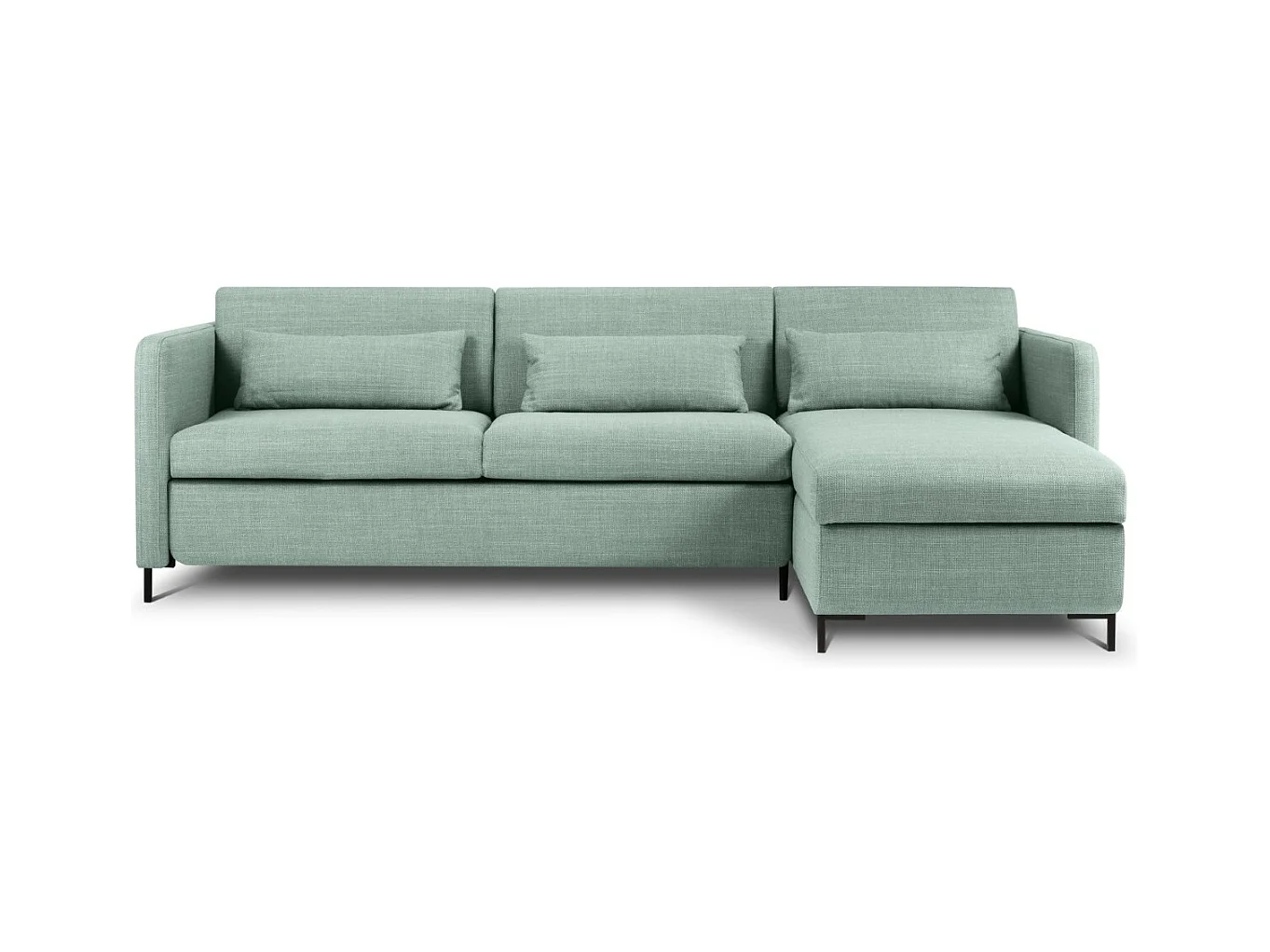 CXL by Christian Lacroix - Converteerbare hoekbank rechts met opbergdoos "Yanis" 4 zitplaatsen, Structurele stof, Munt - 260x170x80cm